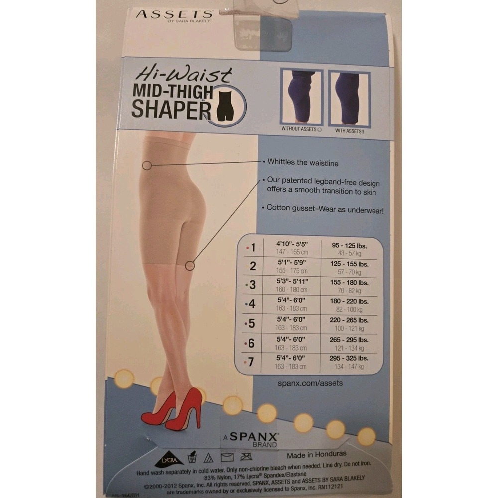 Assets by Sara Blakely Spanx Hi-Waist Mid-Thigh Shaper Nude ( 2 pk) Size‎ 3 166B - Picture 4 of 5